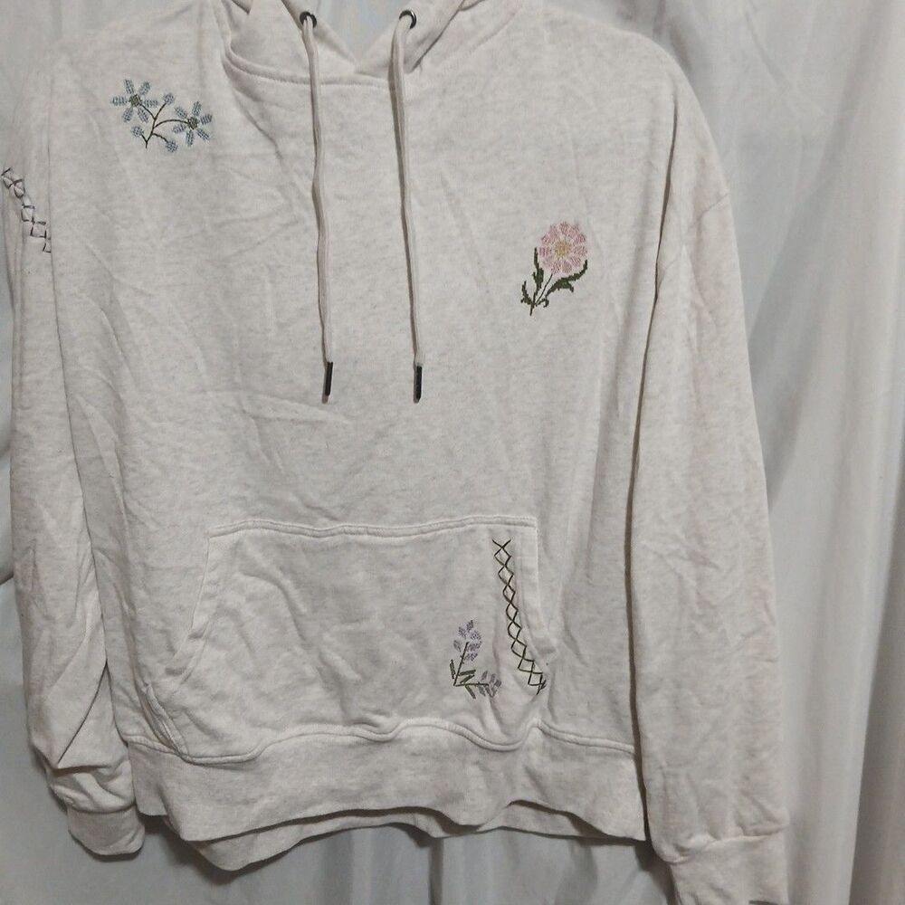 Maurice Hoodie Size Large Womans Embroidered Floral - Picture 2 of 10